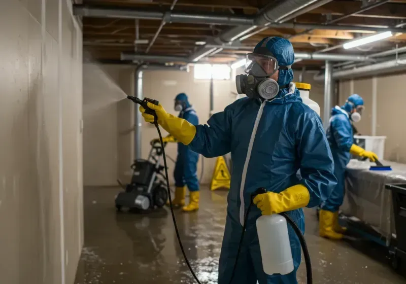 Basement Sanitization and Antimicrobial Treatment process in Diamond, IL